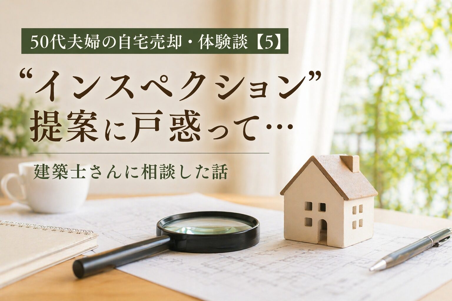 “インスペクション”提案に戸惑って…建築士さんに相談した話｜50代夫婦の自宅売却・体験談【5】