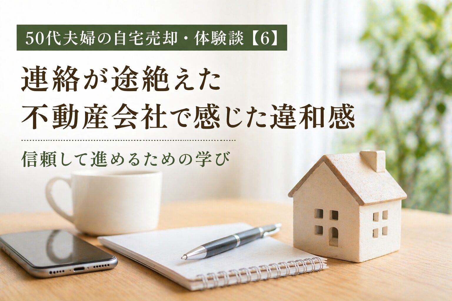連絡が途絶えた不動産会社で感じた違和感・信頼して進めるための学び｜50代夫婦の自宅売却・体験談【6】
