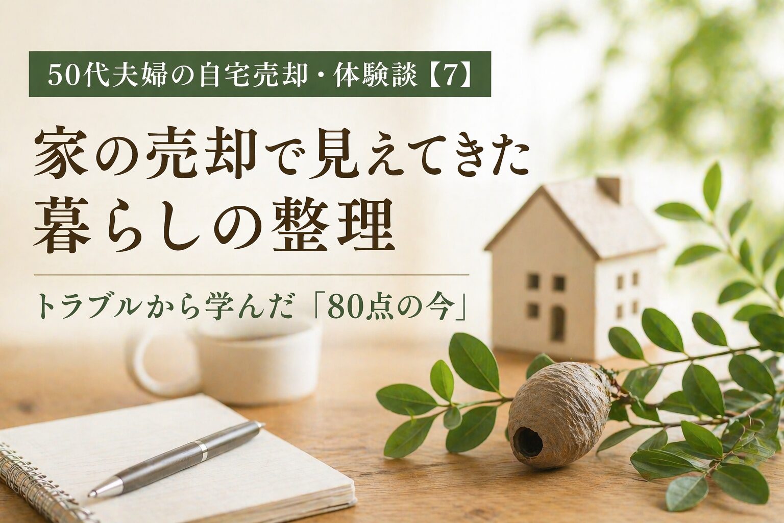 家の売却で見えてきた暮らしの整理｜トラブルから学んだ「80点の今」｜50代夫婦の自宅売却・体験談【7】